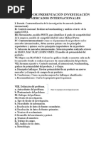 Formato de Presentación Investigación de Mercados Internacionales