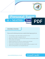 Personal Tutor: 11 + MATHS Test 2