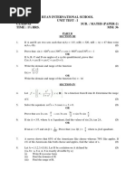 Ryan International School Unit Test - I Class-Xi Sub.: Maths (Paper-2) Time: 1 Hrs. MM: 36