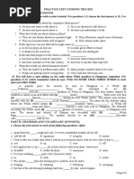 Practice Test 5 For Pec 2021-2022 Part A: Listening (15 Points)