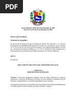 Reglamento Orgánico Del Ministerio de Salud