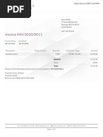 Invoice INV/2020/0011: Chaussée de Namur, 40 1367 Grand-Rosière Belgium