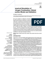 Numerical Simulation of Hydrogen Combustion: Global Reaction Model and Validation