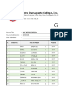 Gradesheet: Metro Dumaguete College, Inc