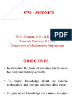 Ae8751 - Avionics: Dr. K. Kannan, M.E., M.E., PH.D., Associate Professor & Head, Department of Mechatronics Engineering