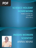 Science Holiday Homework