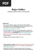 Rajya Sabha:: Composition, Functions and Powers of The Rajya Sabha