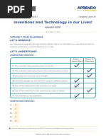 Inventions and Technology in Our Lives!: Activity 1: Cool Inventions Let'S Observe!