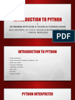 Introduction To Python: BY KHAWAR BUTT (CCIE X 7#12353 & CCDE#20110020)