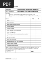 Self-Assessment Guide: MEEEAW106-0609 Shielded Metal Arc Welding (SMAW) NC I