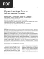 Characterizing Sexual Behavior in Frontotemporal Dementia