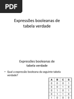 Aula 5 e 6 Expressões Booleanas A Partir Da Tabela Verdade