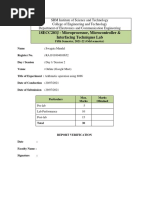 18ECC203J - Microprocessor, Microcontroller & Interfacing Techniques Lab