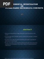 Experimental Investigation ON Flyash Based Microsilica Concrete