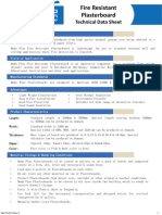 Fire Resistant Plasterboard: Technical Data Sheet