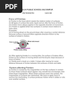 Friction Notes Class 8