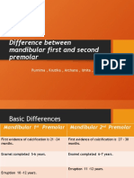 Difference Between Mandibular First and Second Premolar: By: Purnima, Krutika, Archana, Ishita, Radhika