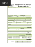 Formulario Del Registro Único Tributario: Espacio Reservado para La Dian