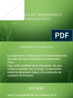 Medidas de Dispersión o Variabilidad