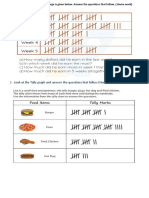 Look at The Tally Graph and Answer The Questions That Follow (Home Work)