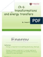 Physics Chapter 6 Energy Tranformations and Energy Transfers