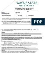 WAYNE STATE U Covid Vaccine Declination Form