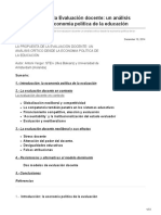 La Propuesta de La Evaluación Docente Un Análisis Crítico Desde La Economía Política de La Educación