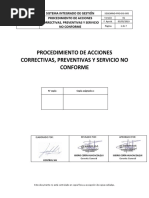 Acciones Correctivas, Preventivas y SNC v1