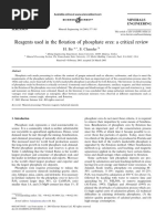 Reagents Used in The Flotation of Phosphate Ores A Critical Review