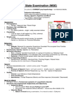 Mental State Examination (MSE)