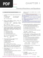 Chemical Reactions and Equations: 1. Objective Questions