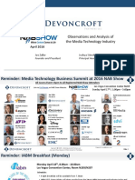 Devoncroft Partners - 2016 NAB Show - Observations and Analysis of Media Technology Industry