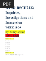 Baed-Rsch2122 Inquiries, Investigations and Immersion: Week 11-20 By: Marygenkie 100% Legit