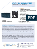 Total Sulfur + H S Gas Analyzer: Laboratory General Purpose