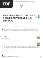 Linea Del Tiempo Historia y Evolución de La Seguridad y Salud en El Trabajo