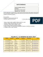 Taller n1 Resuelto La Interfaz de Excel 2016 Negrete