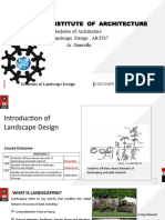 University Institute of Architecture: Bachelor of Architecture Landscape Design ART337 Ar. Samridhi