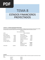 Tema 8. - Estados Financieros Proyectados. Xyz