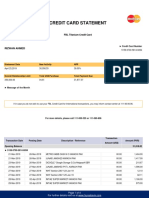 Credit Card Statement: Rizwan Ahmed