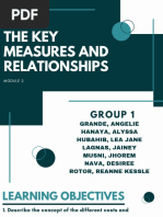 Key Measures and Relationships Group 1 Bsma 1b