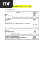 Tekla Keyboard Shortcuts