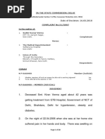 In The State Commission: Delhi: in The Matter Of: Sudhir Kumar Verma: Complainant Versus