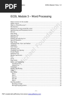 ECDL Module 3 - Word Processing