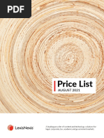 Price List: AUGUST 2021