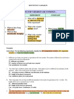 IDENTIFYING VARIABLES Review