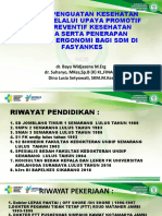 Upaya Penguatan Kesehatan Kerja Melalui Upaya Promotif Dan Preventif Kesehatan Kerja Serta Penerapan Prinsip Ergonomi Bagi SDM Di Fasyankes