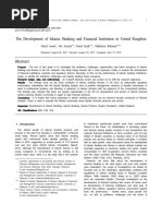 The Development of Islamic Banking and Financial Institution in United Kingdom