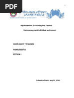 Department of Accounting and Finance Risk Management Individual Assignment