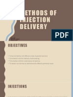 Methods of Injection Delivery: MDSC 3203 Department of Child & Adolescent Health