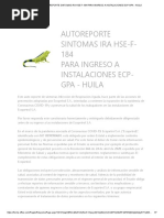 Autoreporte Sintomas Ira Hse-F-184 para Ingreso A Instalaciones Ecp-Gpa - Huila 13 09 2021